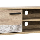 CorLiving - Aurora Banc TV bicolore beige et blanc avec pieds évasés pour les téléviseurs jusqu'à 80 pouces-Poignées de porte de haute qualité en aluminium brossé noir
