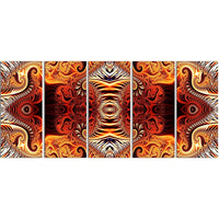 Designart – Imprimé moderne sur toile, symétrie dorée et argentée, 5 panneaux (PT3083-401)-Impression