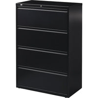 Hirsh - Classeur latéral 4 tiroirs de série HL10000, largeur de 42 po, noir-Suspension à glissière robuste, roulement à billes, trois pièces.