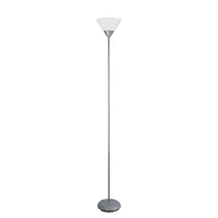 Simple Designs – Lampe de sol incandescente, argenté (LF1011-SLV)-Base en métal de type torchère
