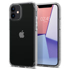 Étui Crystal Hybrid Spigen pour iPhone 12 - Transparente-La transparence met en valeur le design original du téléphone avec la béquille intégrée.