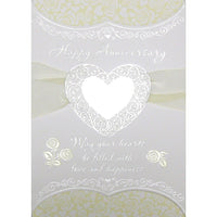 Rosedale – Cartes de souhaits or et enveloppes, Happy Anniversary, 5 1/2 x 8 po, 6/paquet (19630)-Imprimé sur papier cartonné non couché de haute qualité