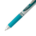 Pentel - Stylo gel EnerGel remplissable avec prise - Rétractable - 0,7 mm - Encre turquoise-0,7 mm/acier inoxydable