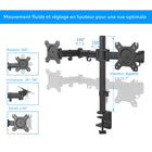ShoppingAll - Support de bureau pour double écran LCD LED avec 2 options de montage - Noir-La tête VESA peut s'incliner de +90° à -35°, pivoter de 180° et effectuer une rotation de 360°. Rotation facile entre les positions de visualisation portrait et paysage.