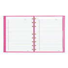 Blueline – Cahier de notes NotePro au ruban rose à couverture rigide, 9 1/4 po x 7 1/4 po, rose vif, 150 pages-Reliure latérale à double spirale dorée, feuille d'index, pochette de rangement, pages à microperforations, onglets autoadhésifs; rechargeable avec les feuilles de rechange MiracleBind