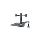 Ergotron Deux moniteurs avec surface de travail + support WorkFit-A-Noir; Aluminium poli