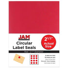 JAM Paper Sceaux autocollants ronds, 2,5 po dia., couleurs vives assorties, 4 paquets de 120 unités (147628assrt)-4 paquets de 120 étiquettes, 480 étiquettes en tout