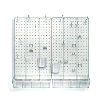 Azar Displays – Trousse d’organisation de panneau perforé, transparent givré (900945-CLR)-Idéal pour les garages, une salle de bricolage et une chambre en résidence