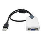C2G - Adaptateur Displayport mâle 8In vers HDMI ou VGA femelle, blanc-Adaptateur vidéo noir 8in USB 2,0 (A) mâle vers VGA femelle