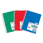 Mead - Cahier à spirales 5 sujets papier à lignes larges - 180 feuilles - 10-1/2 po x 8 po - couleurs assorties - paquet de 6-Couleur du papier : Blanc