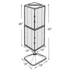 Azar Displays – Présentoir de plancher lesté à panneaux perforés emboîtables sur 4 côtés, transp., 40 x 14 x 14 po, (701435-CLR)-Dimensions : Unité : 40 haut. x 14 larg. x 14 prof. (po); Base : 5 haut. x 18 larg. x 18 prof. (po)