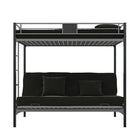 Lit superposé une place/futon Silver Screen - Argenté/Noir-Échelle sur le côté, garde-corps au lit du haut et mécanisme de protection pour les enfants offrant une plus grande sécurité