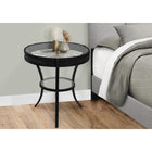 Monarch Specialties - 2140 Table D'Appoint - 22 po Dia/Metal Noir/Verre Trempe-Peut être utilisée comme table de bout ou pièce d'accent dans le hall d'entré