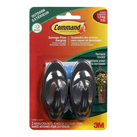 Command™ – Crochets moyens pour terrasse avec bandes toute saison 17086S-AWEF, ardoise-Tient fermement, s'enlève proprement, s'applique facilement, convient à une variété de surfaces
