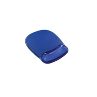 Staples - Tapis de souris transparent avec repose-poignets - Gel - Cristal bleu-Le tapis de souris et le repose-poignets protègent votre bureau et soutiennent votre poignet