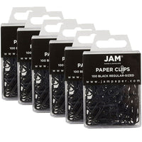 JAM Paper – Trombones standard, noir, 6 paquets de 100, total de 600 (2183750g)-Noir