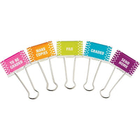 Teacher Created Resources - Pinces relieuses, grandes, 2 po, couleurs variées, 5/paquet (TCR20690)-Grandes pinces relieuses utilisées pour la gestion de classe.