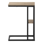 Monarch Specialties - 3672 Table D'Appoint - 25 po H/Taupe Fonce/Metal Noir-Dimensions du produit: 18,25 pouces L x 10,25 pouces P x 25,25 pouces H
