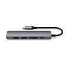 Satechi USB-C Adaptateur Multimedia Mince V2 - Gris sidéral-2 ports USB 3.0 - jusqu'à 5 Gbit/s, ne prend pas en charge la charge