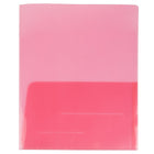 JAM Paper Chemise de plastique transparente à 2 pochettes, poids normal, 9 x 12 po, rouge, 12/paq.-rouge