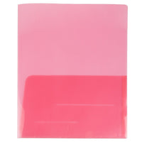 JAM Paper Chemise de plastique transparente à 2 pochettes, poids normal, 9 x 12 po, rouge, 12/paq.-rouge