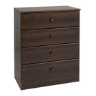 Prepac - Commode Astrid, 4 tiroirs, espresso-Dimensions (assemblé, po) : 30 lar. x 36,25 haut. x 16 prof.