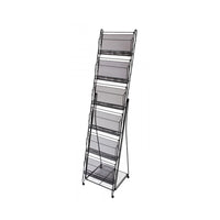 FuTECH - Porte-brochures avec 6 pochettes - 14 l x 51,5 H - Noir-Détenteurs de littérature