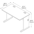 BushMD – Bureau 48 po de la collection Cubix, fini cerisier Hansen-Compatible avec un maximum de deux classeurs sur roulettes à 2 ou 3 tiroirs (sous le bureau)