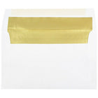 JAM Paper Enveloppes avec fini métallique et fermeture gommée, 6 x 9 1/2 po, blanc avec intérieur doré, paq./100-Blanc avec intérieur doré