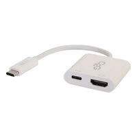 C2G - Adaptateur audio/vidéo convertisseur USB-C vers HDMI avec Power Delivery, blanc (29532)-Convertisseur d’adaptateur audio/vidéo
