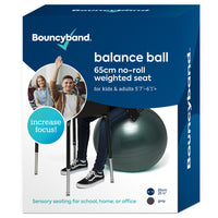Bouncyband Balle d'équilibre, 65cm, Gris Foncé-Reste en place et réduit les agitations et augmente la concentration