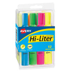 Avery – Surligneur modèle bureau HI-LITER, pointe biseautée, couleurs variées, paquet de 12-Pointe moulée en biseau qui ne s’effrange pas et ne s’écrase pas