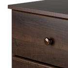 Prepac - Commode Astrid, 4 tiroirs, espresso-Poignées en bois massif au fini espresso