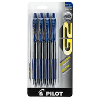 Pilot - Stylos G2 à encre gel à pointe rétractable – 0,7 mm – bleu – paquet de 4-Encre gel - écriture douce et facile  