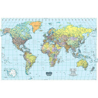 House Of Doolittle - Carte mondiale plastifiée, 50 po x 33 po (127 cm x 93,8 cm)-Utilisation : Sciences sociales