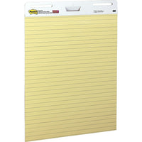 Post-it® - Tablette auto-adhésive pour chevalet, jaune avec lignes bleu pâle, 30 po x 25 po-Carte robuste à l'arrière avec poignée pour bien se transporter