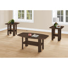 Monarch Specialties - 7872P Ens De Tables - 3Pcs/Noyer Fonce-Votre style de decor ne passera jamais inaperçu avec ces elegantes tables au fini effet bois noyer fonce.