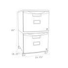 Storex - Tiroir-classeur double verrouillable, noir (61309B01C)-Le tiroir verrouillable mesure 18 po de profondeur