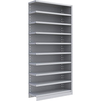Metalware – Étagère enclenchable RK234, 10 tablettes, 36 x 18 x 76 (po), gris pâle-Système de tablettes ajustables offrant un espace de rangement solide, mais économique qui convient à vos besoins