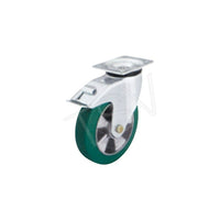 Blickle – Roulettes pivotantes avec frein Softhane, gamme moyenne, diamètre de 5 po (127 mm) (LK-ALST 100K-1-FI)-Diamètre de roue : 5 po (127 mm)