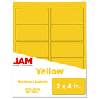 JAM Paper - Étiquettes d'adresse d'expédition - Envoi standard - 2 po x 4 po - Jaune - Paquet de 120-Emballage anglais seulement