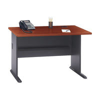 BushMD – Bureau 48 po de la collection Cubix, fini cerisier Hansen-Surface de travail en mélamine de qualité commerciale de 1 po d'épaisseur, bords en PVC