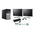 DELL-PC de table 7010 tour remis à neuf, Core i5 3470 3,2 GHz, DD 2 To, DDR3 16 Go, Windows 10 Pro + 2 moniteurs ACL 22 po-Processeur Intel Core i5 3470 à 3,2 GHz ; cache de 6 Mo