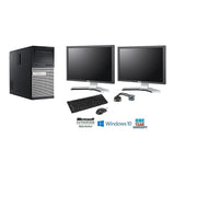 DELL-PC de table 7010 tour remis à neuf, Core i5 3470 3,2 GHz, DD 2 To, DDR3 16 Go, Windows 10 Pro + 2 moniteurs ACL 22 po-Processeur Intel Core i5 3470 à 3,2 GHz ; cache de 6 Mo