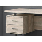 Monarch Specialties - 7418 Bureau 60 po L - Faux Bois Taupe/Metal Noir-La configuration réversible permet une installation à gauche ou à droite selon vos besoins.