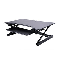Rocelco – Support de bureau haut de gamme DADR-40 à hauteur réglable, 40 po, avec portée verticale allongée, noir -Support de bureau à hauteur réglable avec portée verticale allongée