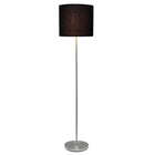 Simple Designs - Lampe de sol à incandescence, noir (LF2004-BLK)-Fini en nickel brossé avec abat-jour en tissu
