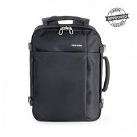 Tucano – Sac à dos de voyage TuGo, convient aux ordinateurs portatifs mesurant jusqu’à 15,6 po, noir (BKTUG-M-BK)-Sac à dos durable, conçu pour accueillir la taille maximale de bagages de cabine autorisée par les compagnies aériennes (IATA).