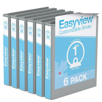 Davis Group Super offre Easyview, Reliure View à anneaux ronds 1 po, personnalisable, paquet de 6 - Gris-3 Reliure À Anneaux