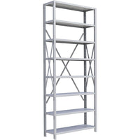 Metalware – Étagère enclenchable RK325, 8 tablettes, 36 x 24 x 88 (po), gris pâle-Système de tablettes ajustables offrant un espace de rangement solide, mais économique qui convient à vos besoins